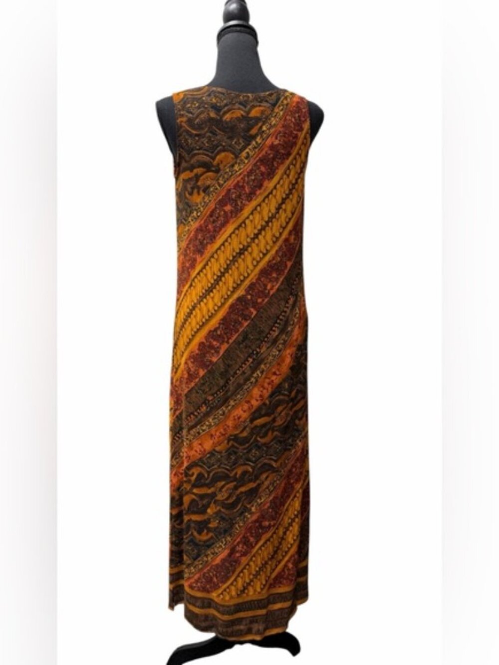 Rabbit Rabbit Rabbit Designs Abstract Maxi Dress Rayon Boho Petite 6P - Picture 4 of 11
